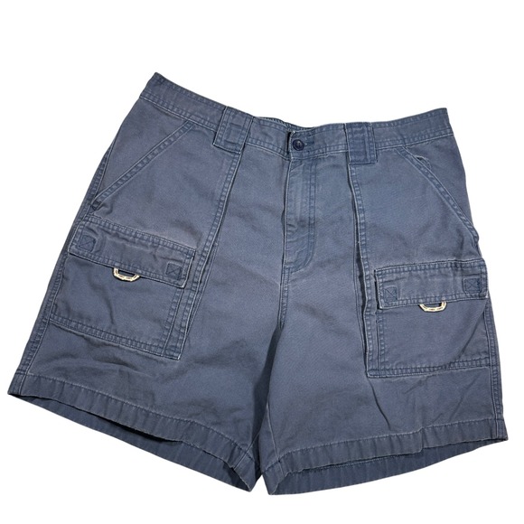 L.L. Bean Other - 90s LL Bean Comfort Waist Cargo Shorts Mens 36 Blue Cotton Canvas Utility 225022